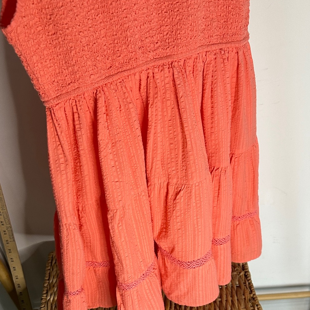 Zara Coral Dress size large - Picture 4 of 12